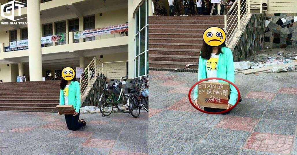 Nữ sinh quỳ gối giữa sân trường đại học xin người yêu tha thứ: “Em xin lỗi, em đã phản bội anh”