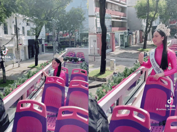 Hoa hậu nhí 13 tuổi 'diễu hành' bằng xe buýt 2 tầng vắng vẻ khi về nước: Màu mè, cồng kềnh