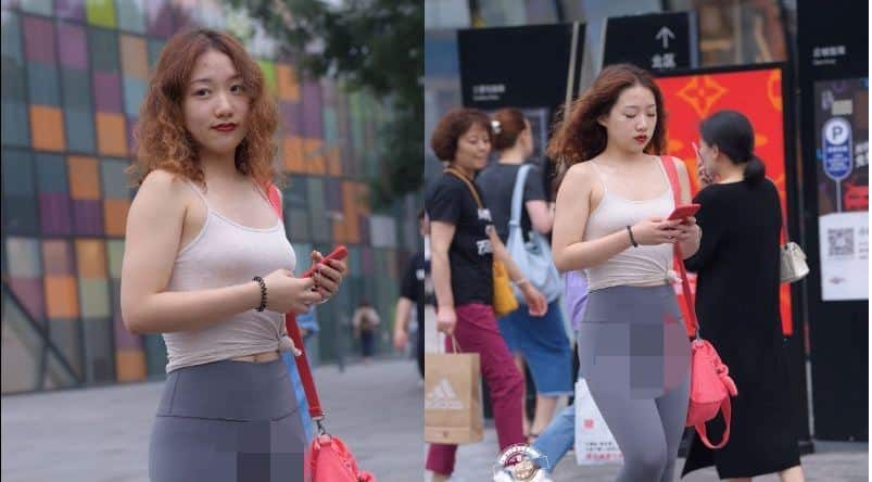 Gái xinh dạo phố có pha “lộ hàng” khiến netizen mặt đỏ bừng bừng